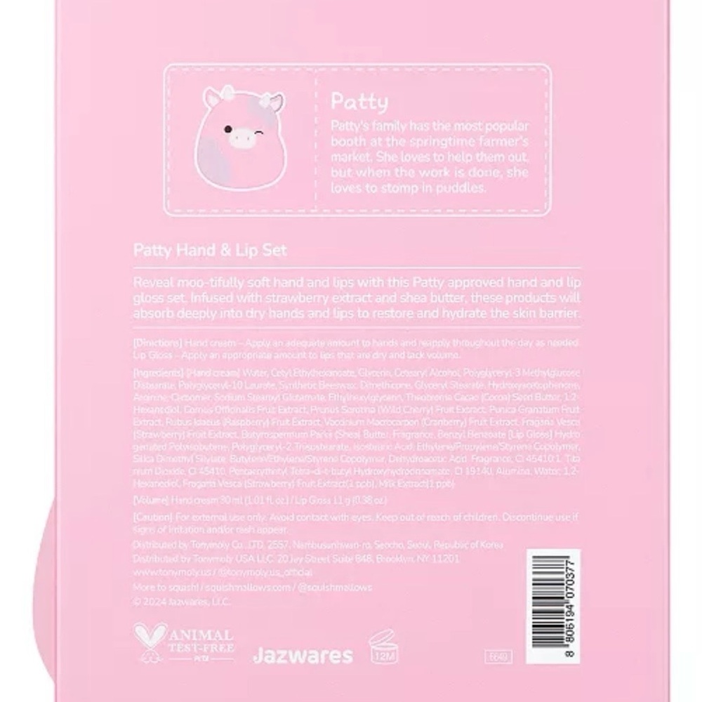 TONYMOLY Squishmallow 2-Pc. Patty Hand & Lip Set - Picture 2 of 3